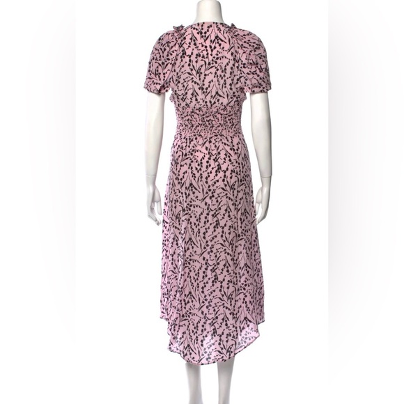 Maje pink and black 100% silk floral dress with slip size 1 - Picture 4 of 10